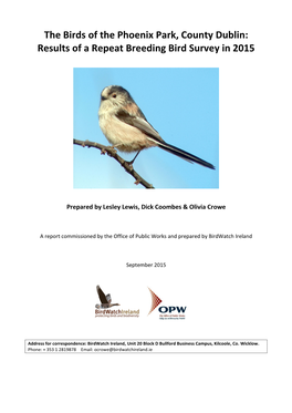 The Birds of the Phoenix Park, County Dublin: Results of a Repeat Breeding Bird Survey in 2015