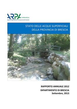 Stato Delle Acque Superficiali Della Provincia Di Brescia 2012