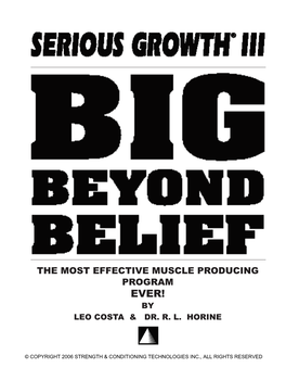 The Most Effective Muscle Producing Program Ever! by Leo Costa & Dr