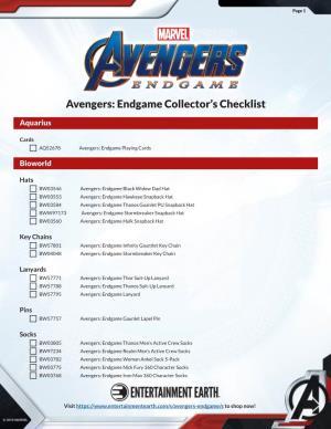 Avengers: Endgame Collector's Checklist Here