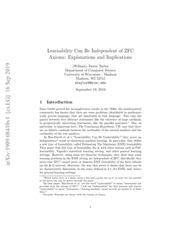 Learnability Can Be Independent of ZFC Axioms: Explanations and Implications