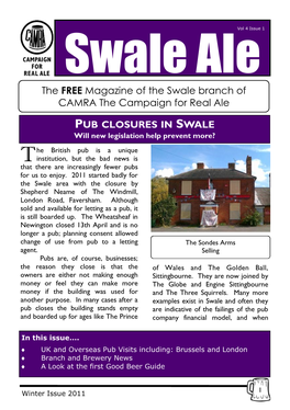 The FREE Magazine of the Swale Branch of CAMRA the Campaign for Real Ale