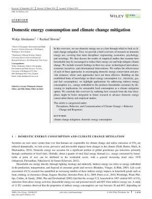 Domestic Energy Consumption and Climate Change