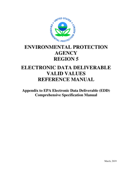 Environmental Protection Agency Region 5 Electronic Data Deliverable Valid Values Reference Manual