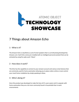 7 Things About Amazon Echo Show