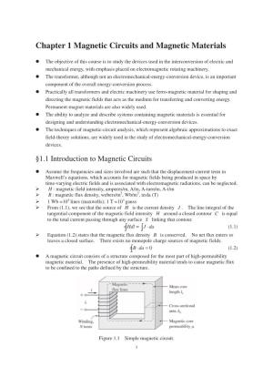 Chapter 1 Magnetic Circuits and Magnetic Materials