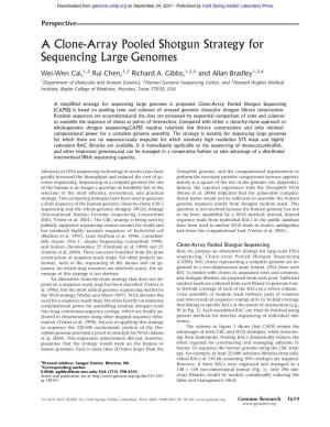 A Clone-Array Pooled Shotgun Strategy for Sequencing Large Genomes