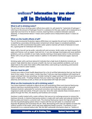 Information for You About Ph in Drinking Water