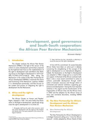 Development, Good Governance and South-South Cooperation: the African Peer Review Mechanism
