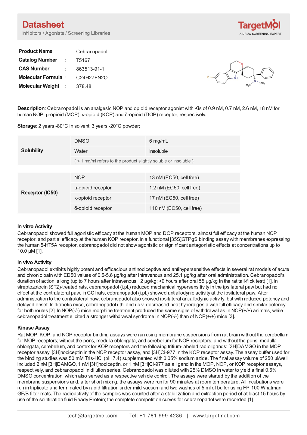 Datasheet Inhibitors / Agonists / Screening Libraries a DRUG SCREENING EXPERT