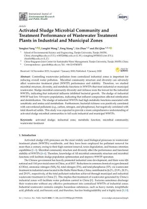 Activated Sludge Microbial Community and Treatment Performance of Wastewater Treatment Plants in Industrial and Municipal Zones