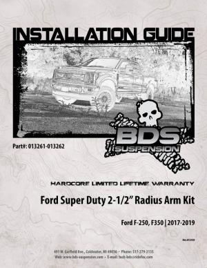 Ford Super Duty 2-1/2” Radius Arm Kit