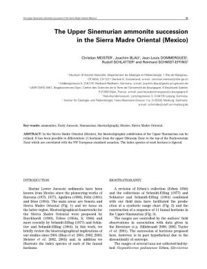 The Upper Sinemurian Ammonite Succession in the Sierra Madre Oriental (Mexico) 31