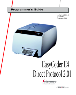 Easycoder E4 Direct Protocol 2.01 Contents Contents