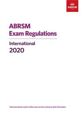 ABRSM Exam Regulations International 2020