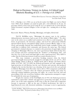 Defeat in Decision, Victory in Action: a Critical Legal Rhetoric Reading of U.S
