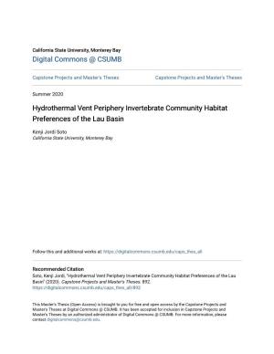 Hydrothermal Vent Periphery Invertebrate Community Habitat Preferences of the Lau Basin
