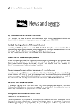 SPC Live Reef Fish Information Bulletin #16 – December 2006