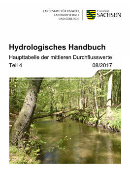 Hydrologisches Handbuch Haupttabelle Der Mittleren Durchflusswerte Teil 4 08/2017