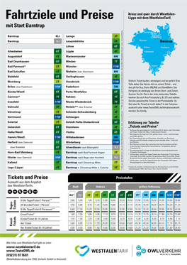 Barntrup Fahrtziele Und Preise Erklärung Zur