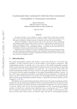 A Polynomial-Time Randomized Reduction from Tournament