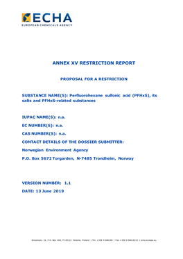 Annex XV Reporting Format 040615