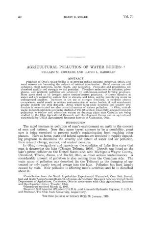 Agricultural Pollution of Water Bodies1- 2 William M