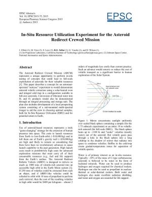 In-Situ Resource Utilization Experiment for the Asteroid Redirect Crewed Mission