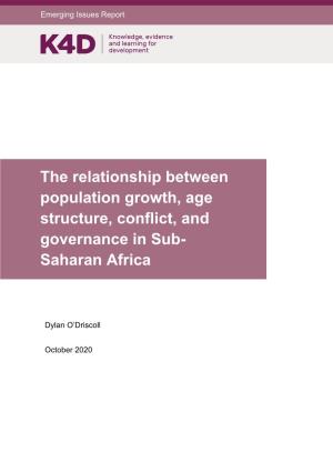 The Relationship Between Population Growth, Age Structure, Conflict, and Governance in Sub- Saharan Africa