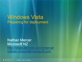 Windows Vista Preparing for Deployment