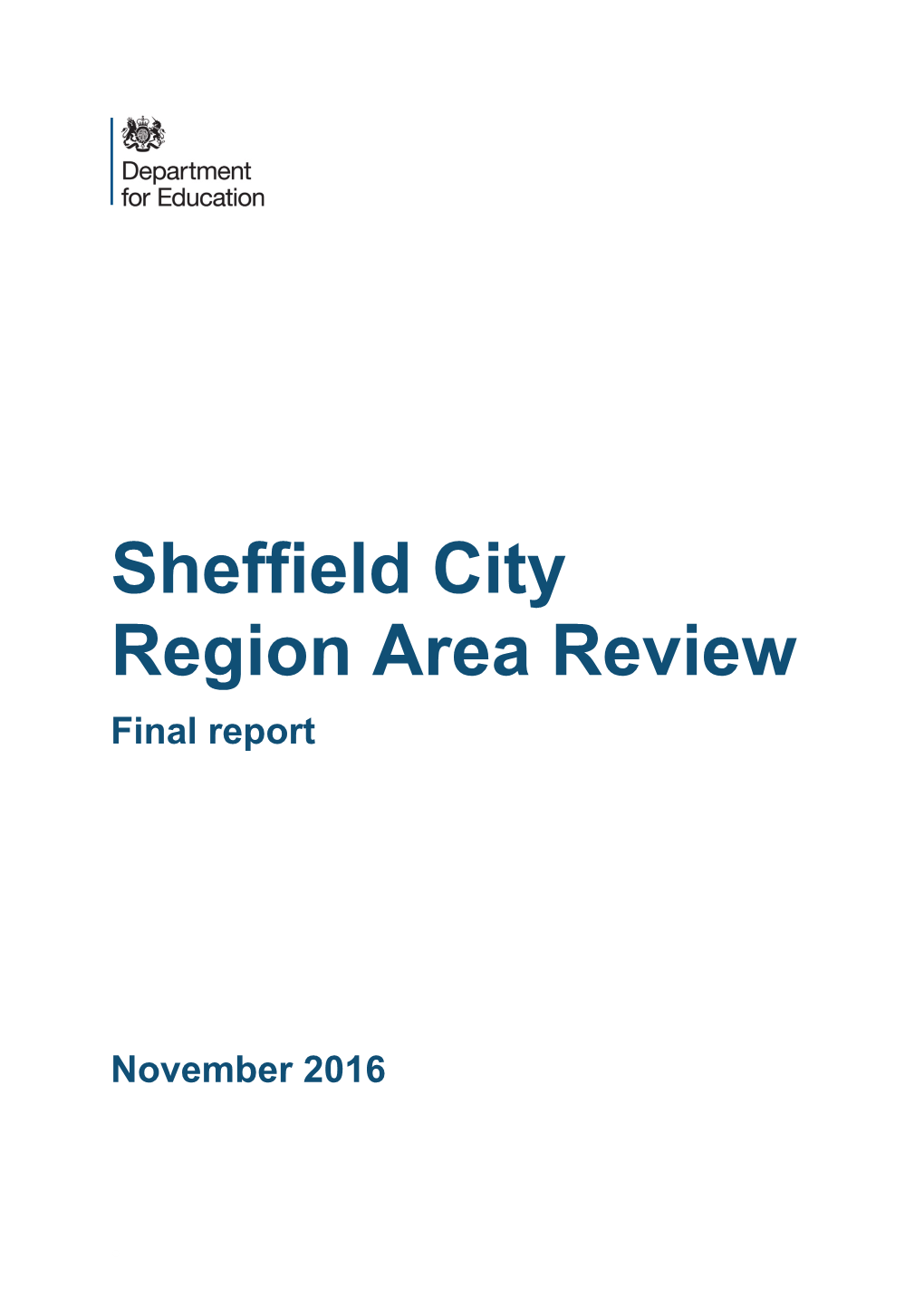 Sheffield City Region Area Review Final Report