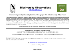 Biodiversity Observations