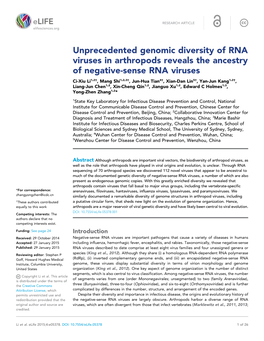 Unprecedented Genomic Diversity of RNA Viruses In
