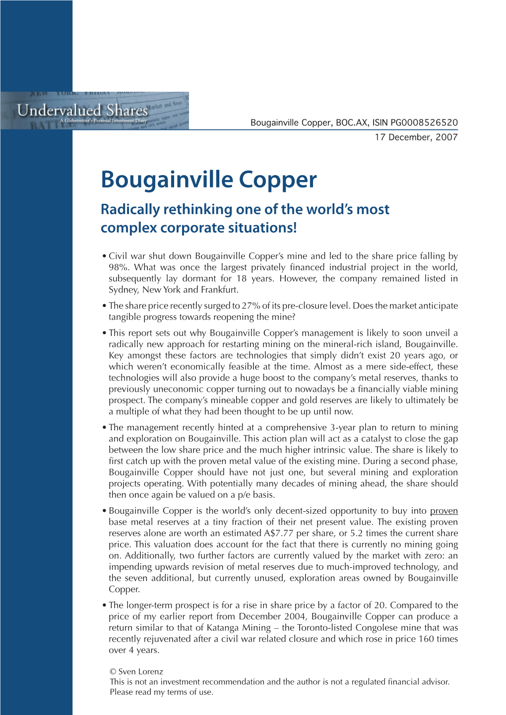 In-Depth-Report on Bougainville Copper Ltd