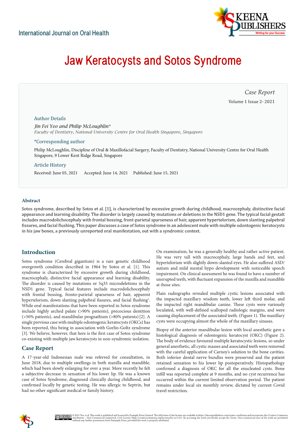 Jaw Keratocysts and Sotos Syndrome