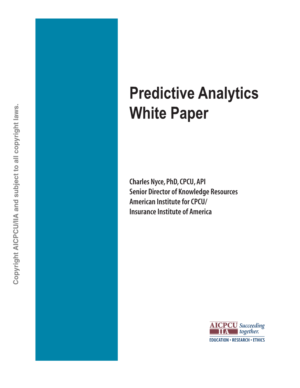 Predictive Analytics White Paper