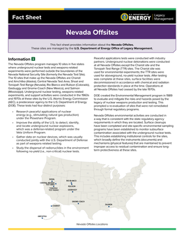 Nevada Offsites Fact Sheet