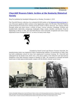 Churchill Weavers Fabric Archive at the Kentucky Historical Society