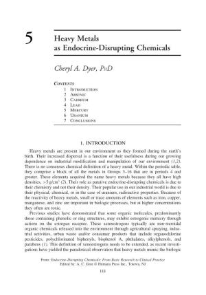 5 Heavy Metals As Endocrine-Disrupting Chemicals