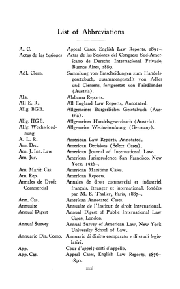 List of Abbreviations