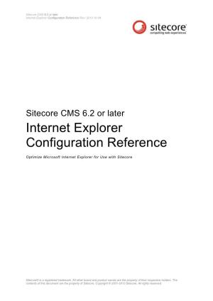 Internet Explorer Configuration Reference Rev: 2013-10-04