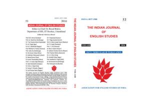 THE INDIAN JOURNAL of ENGLISH STUDIES an Annual Journal