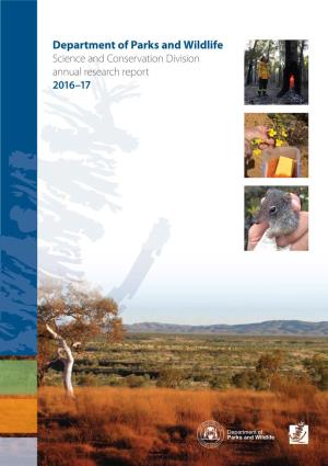 Science and Conservation Division Annual Research Report 2016–17 Acknowledgements