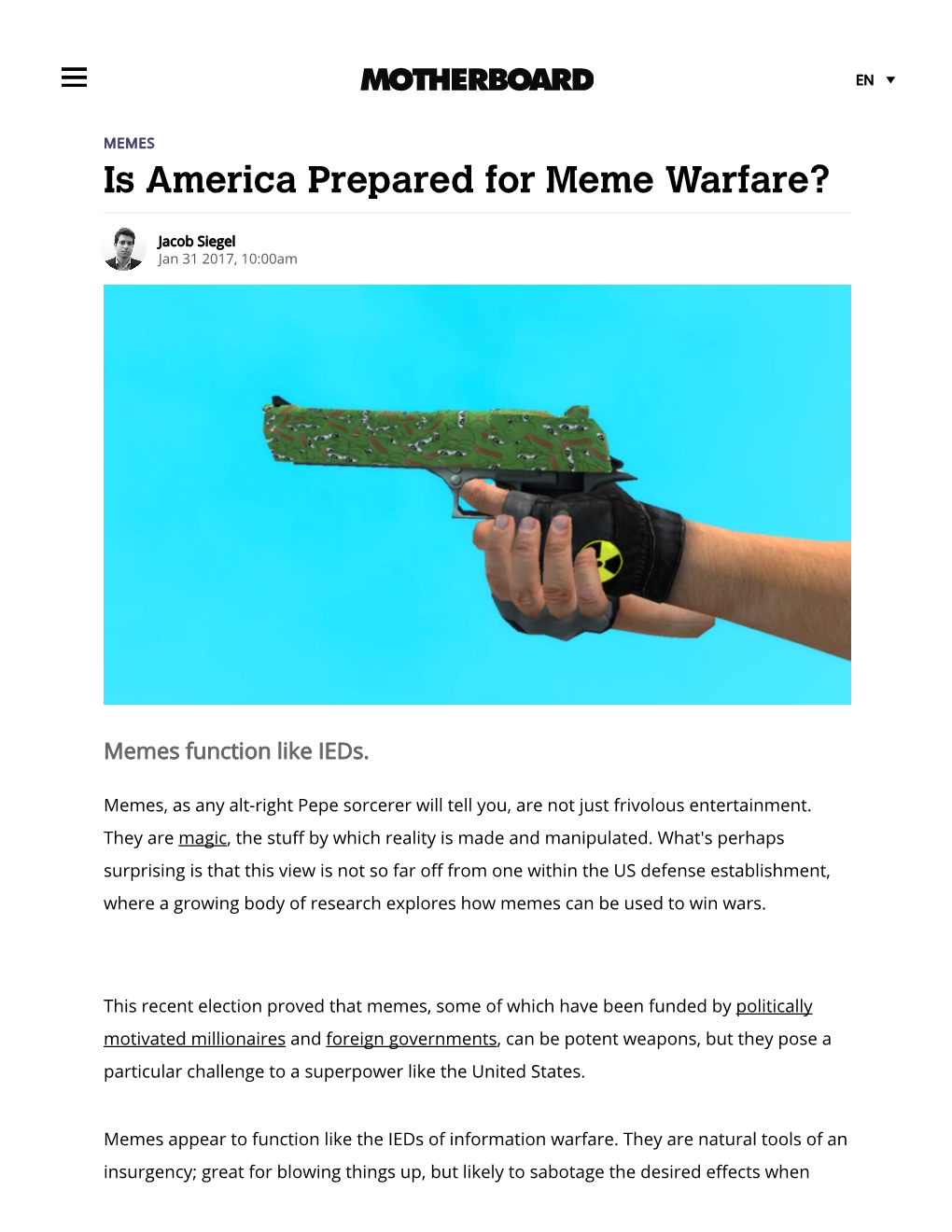 Is America Prepared for Meme Warfare?