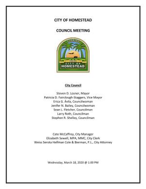 City of Homestead Councilmeeting