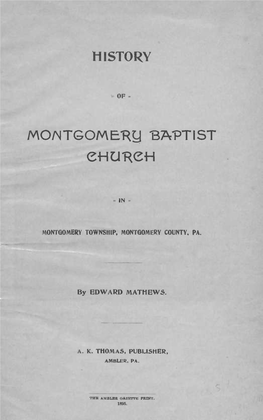 History of Montgomery Baptist Church