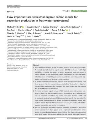 How Important Are Terrestrial Organic Carbon Inputs for Secondary Production in Freshwater Ecosystems?