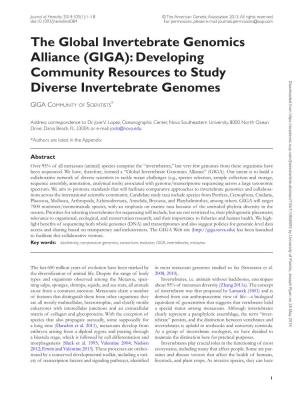 The Global Invertebrate Genomics Alliance