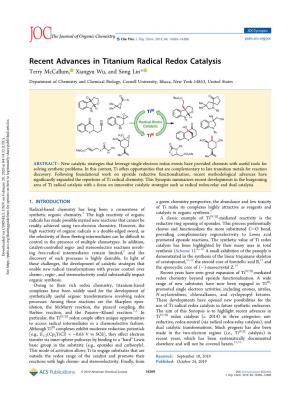 Recent Advances in Titanium Radical Redox Catalysis