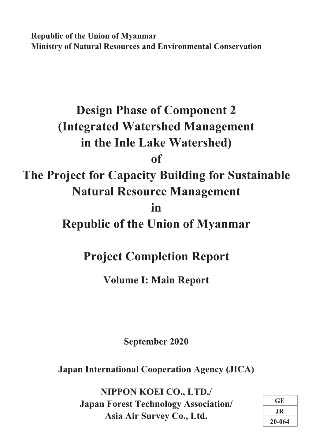 Integrated Watershed Management in the Inle Lake Watershed